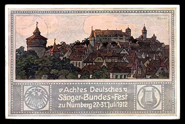 GERMANY, Nurnberg, VIII Deutsches Sangerbundesfest 1912, Postally used