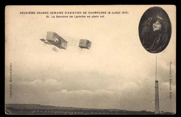 EARLY AVIATION, La Baronne de Laroche, Deuxieme grande semaine d\'aviation de Champagne 1910