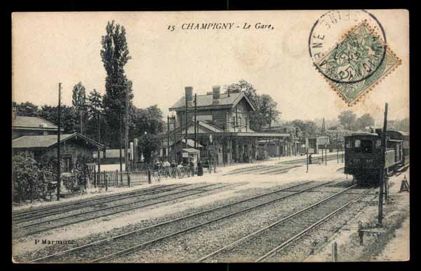 FRANCE, Champigny, gare railway station, steam train (94)