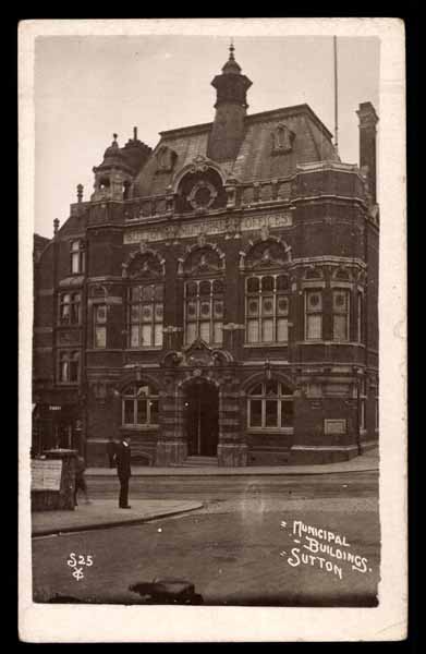 UNITED KINGDOM, Sutton, Municipal buildings, REAL PHOTO postcard (Greater London)