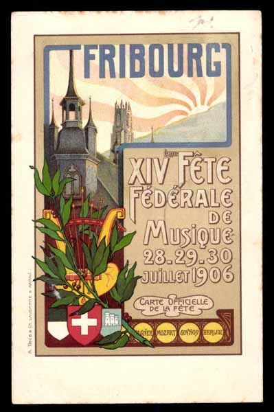 SWITZERLAND, Fribourg, XIV Fete Federale de Musique 1906