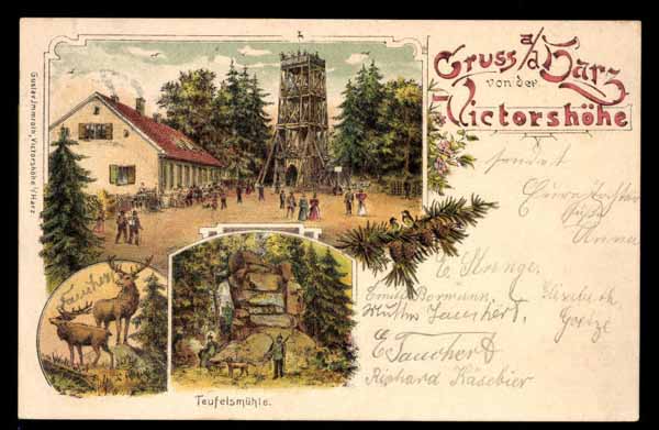 GERMANY, Gruss a.d. Harz von der Victorshohe, LITHO