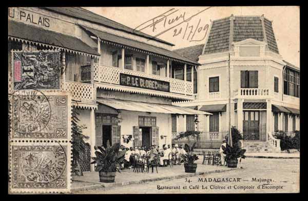MADAGASCAR, Majunga, front Restaurant le Cloiree et Comptoir d\'Escompte