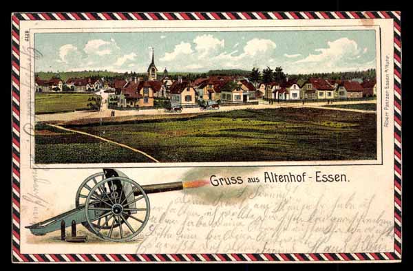 GERMANY, Gruss aus Altendorf-Essen, cannon, LITHO
