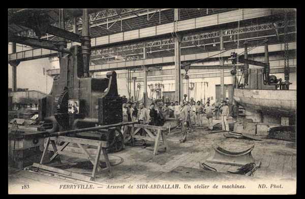 TUNISIA, Ferryville, Arsenal de Sidi-Abdallah, atelier de machines