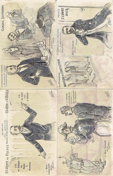 PUZZLE of 12 postcards \"Le Roi de France et ses douze Valets\" in original envelop and supplement