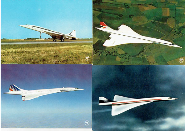 Lot of 7 postcards \"CONCORDE\", airplane, aviation