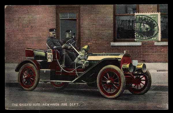 UNITED STATES, New Haven, the chief\'s auto, Fire departement, fire brigade