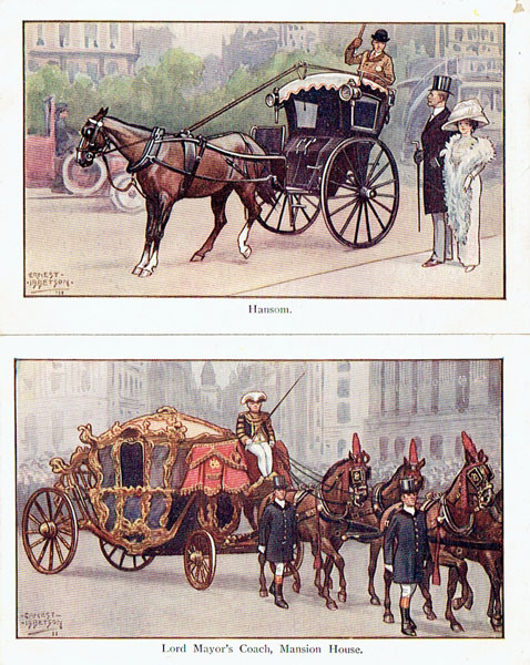 Lot of 11 postcards artist signed IBBETSON, "London Types"