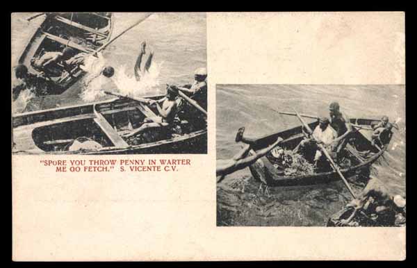 PORTUGUESE COLONY, Cape Verde, Capo Verde, S. Vicente, men in boat