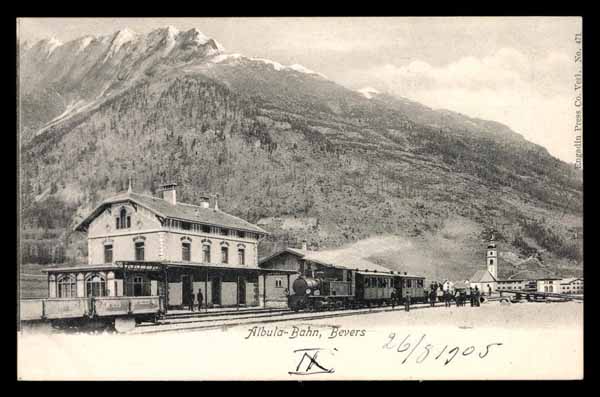 SWITZERLAND, Bevers, Albula-Bahn, steam train (Graubunden)