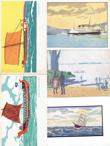 Lot of 34 postcards COMPAGNIE BELGE MARITIME DU CONGO, shipping advertising