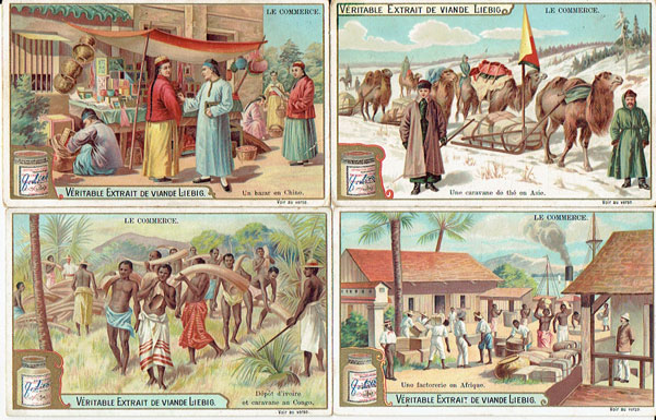 Serie of 6 CHROMOS LIEBIG, "Le Commerce", SANGUINETTI nr. 696