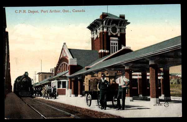 CANADA, Port Arthur, C.P.R. Depot, steam train, Ont.