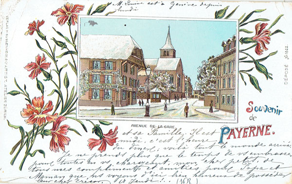 SWITZERLAND, Souvenir de Payerne, Avenue de la gare (Vaud)