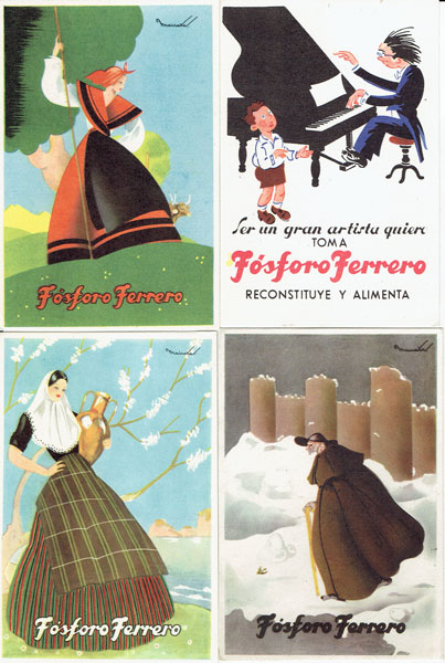 Lot of 6 postcards \"FOSFORO FERRERO\"