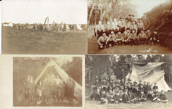 Lot of 9 REAL PHOTO postcards BOY-SCOUTS, scouting