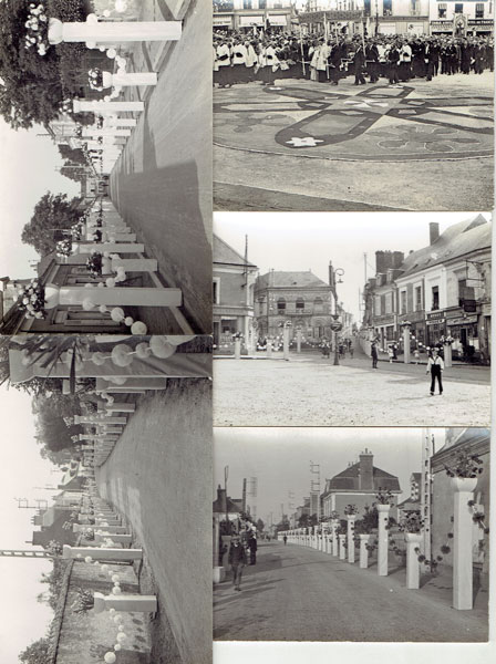Lot of 10 CARTES PHOTOS FRANCE, Congres Eucharistique 1936, INCONNU, real photo postcard