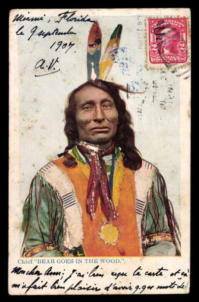 INDIAN, chief \"Bear goes in the Wood\"